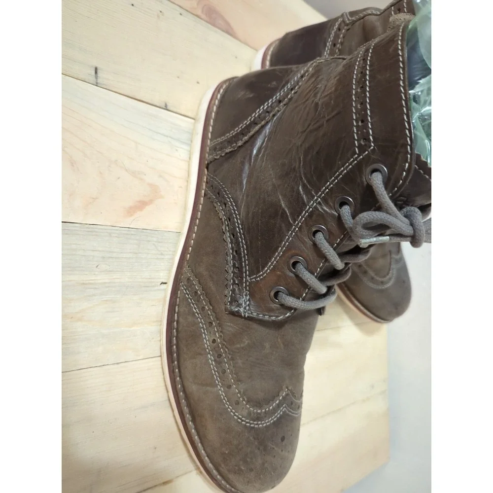 Crevo Leather Boardwalk Ankle Boots  Brown men's 12 Chukka Business Casual